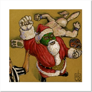 Luchador Santa Posters and Art